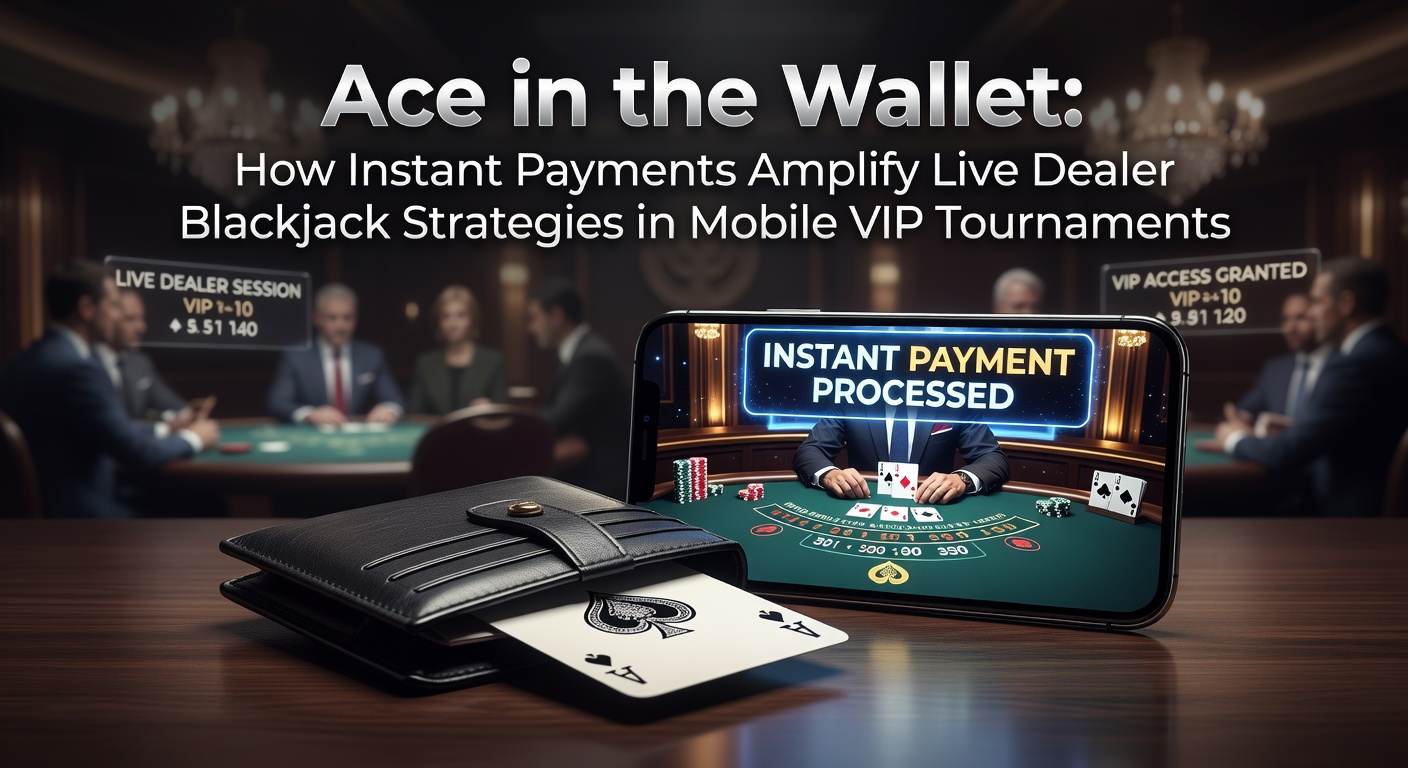 Speler met smartphone checkt instant betaling tijdens live blackjack toernooi, met ace kaart op scherm
