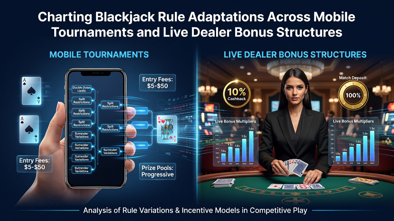 Overzicht van blackjack regelvariaties in mobiele toernooien en live dealer omgevingen