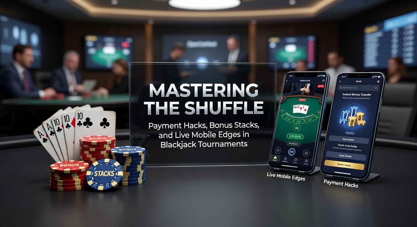 Speler aan een blackjacktafel tijdens een live toernooi, met mobiele telefoon zichtbaar voor snelle betalingen en bonussen