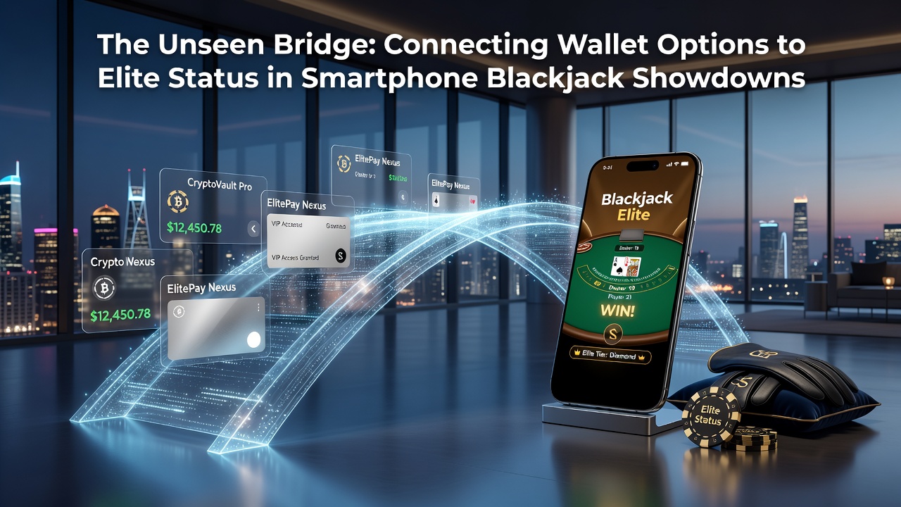 Smartphone met blackjack app en digitale wallet verbinding op scherm